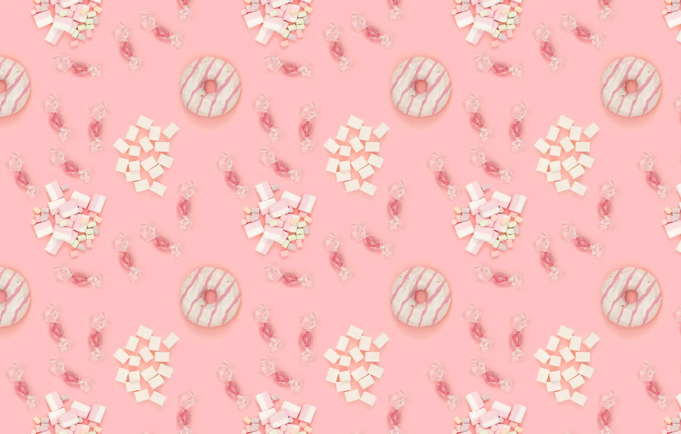 Photo wallpaper background, pink, texture, Candy, Donut, Consumption