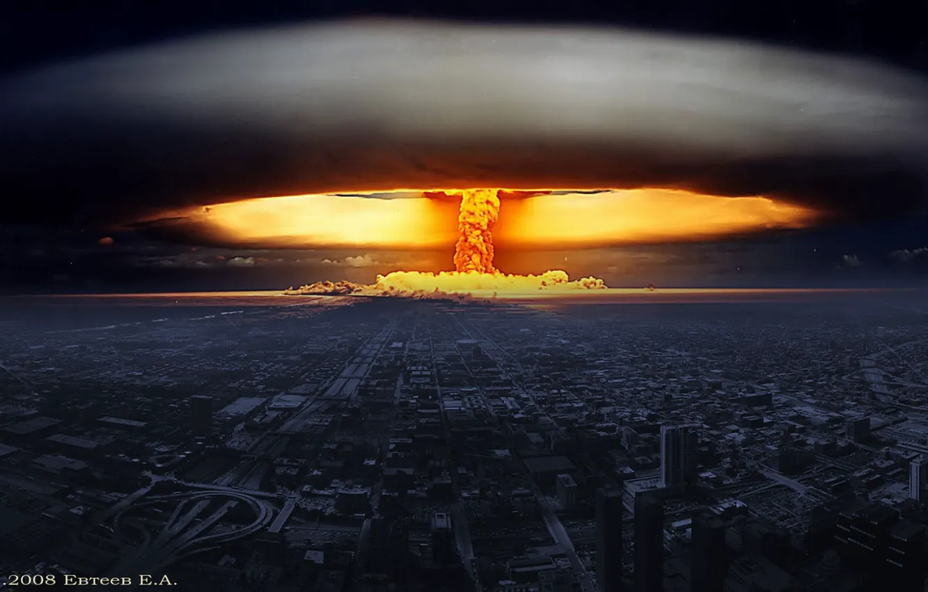 Photo wallpaper the explosion, mushrooms, nuclear weapons
