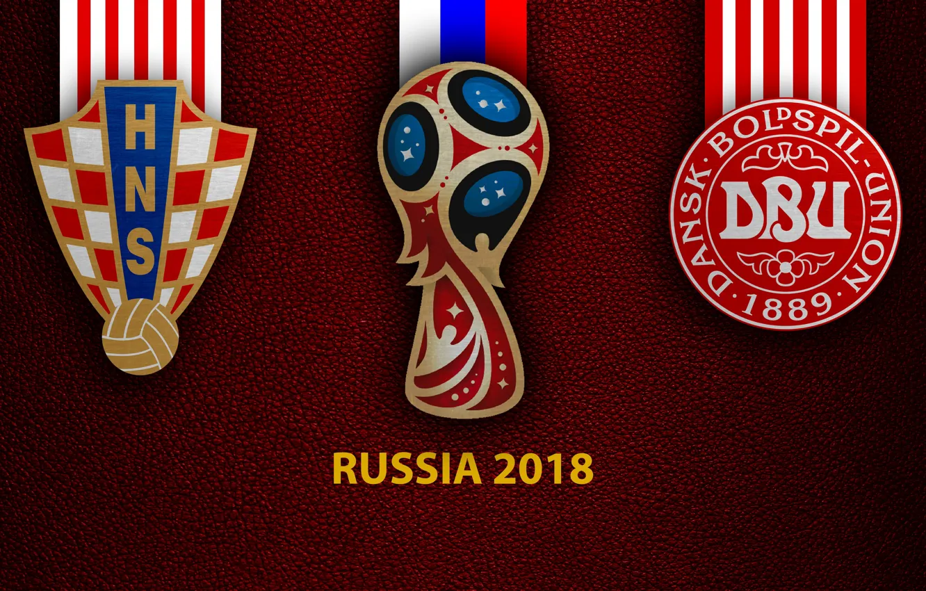 Photo wallpaper wallpaper, sport, logo, football, FIFA World Cup, Russia 2018, Croatia vs Denmark
