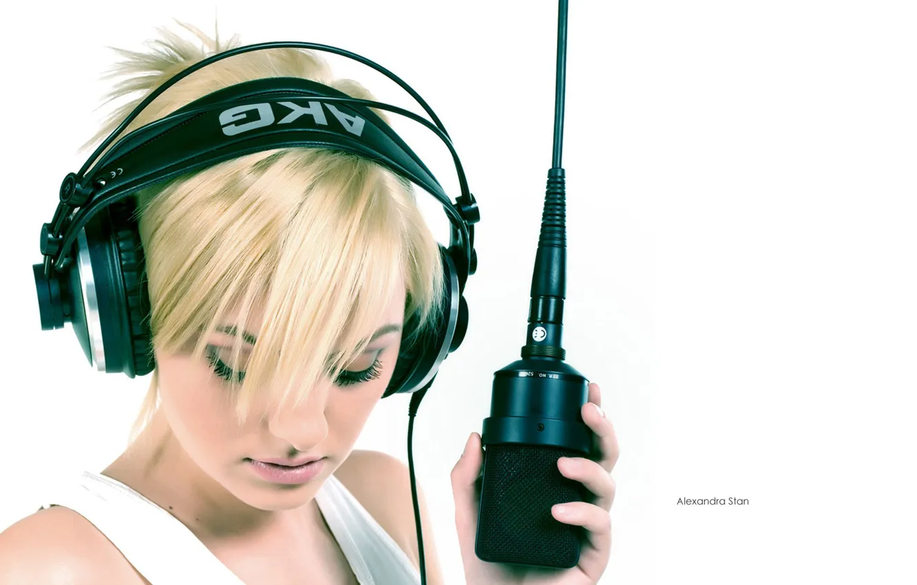 Photo wallpaper headphones, microphone, mr sexobit, alexandra stan