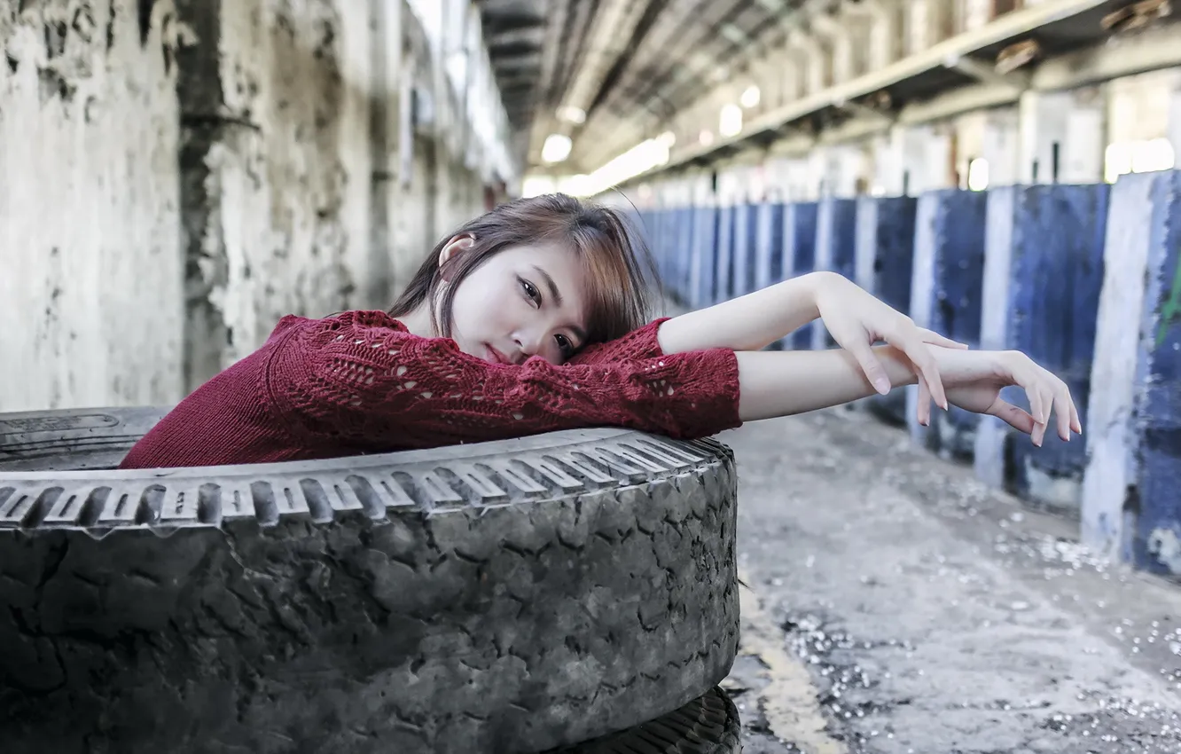 Photo wallpaper look, girl, Asian