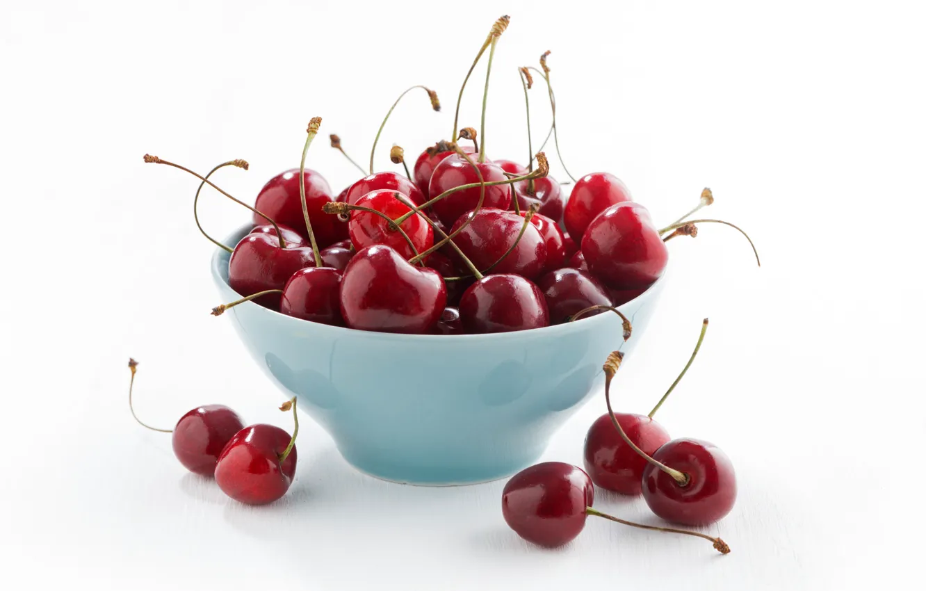 Photo wallpaper berries, bowl, cherry