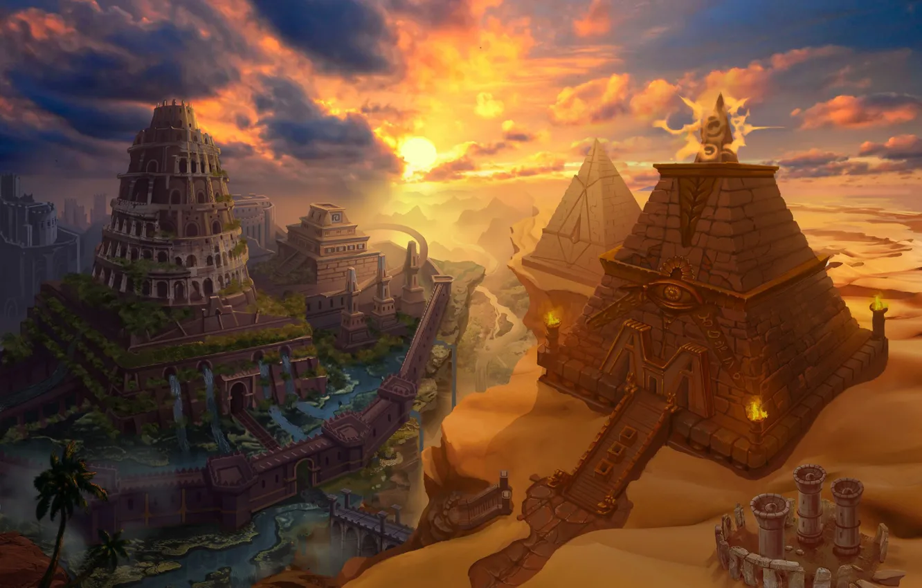 Photo wallpaper tower, pyramid, Pyramid-Babylon Card