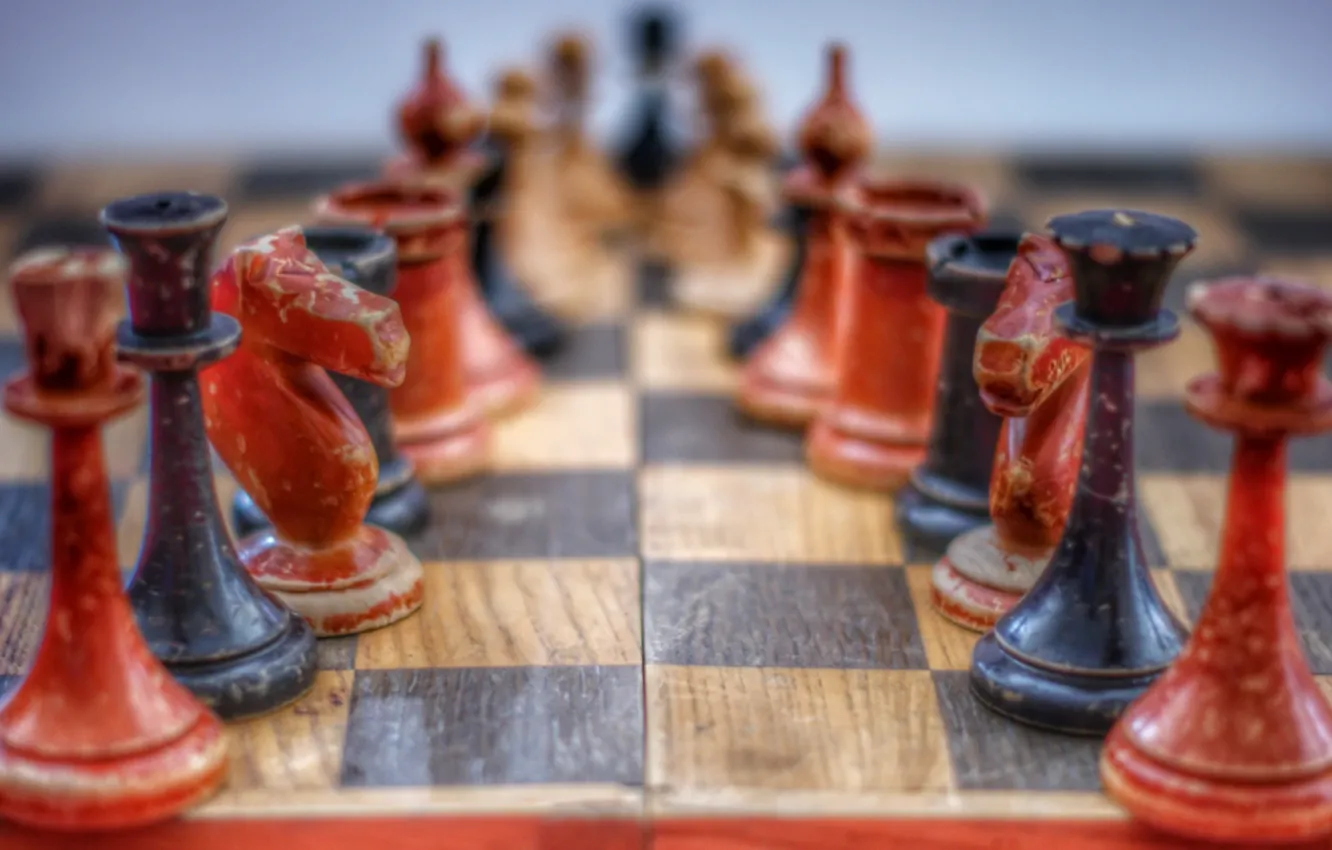 Photo wallpaper Board, chess, figure