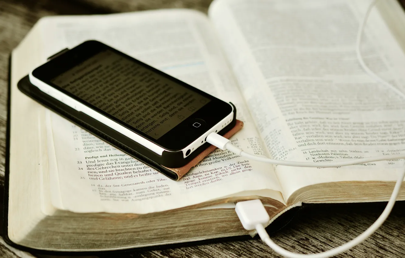 Photo wallpaper book, phone, smartphone