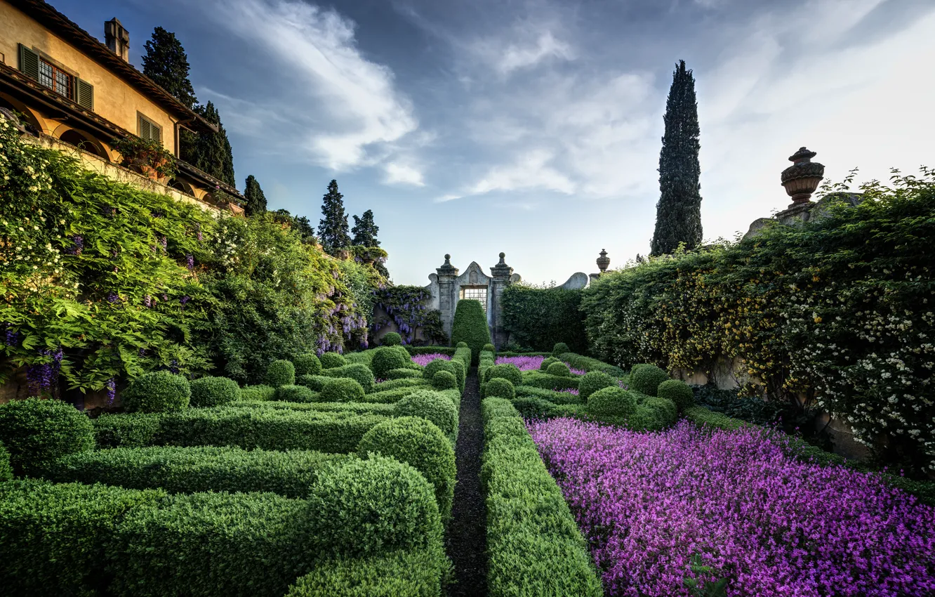 Photo wallpaper garden, Italy, Florence, Italy, Florence, Villa Capponi, Arcetri, Arcetri