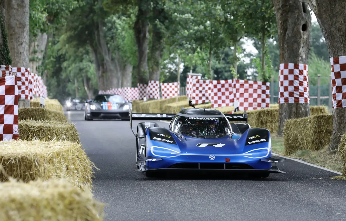 Photo wallpaper road, trees, blue, Prototype, Volkswagen, hay, prototype, 2019