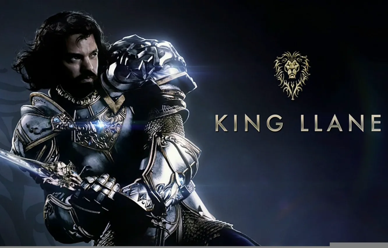 Photo wallpaper cinema, sword, logo, game, Warcraft, lion, man, rpg
