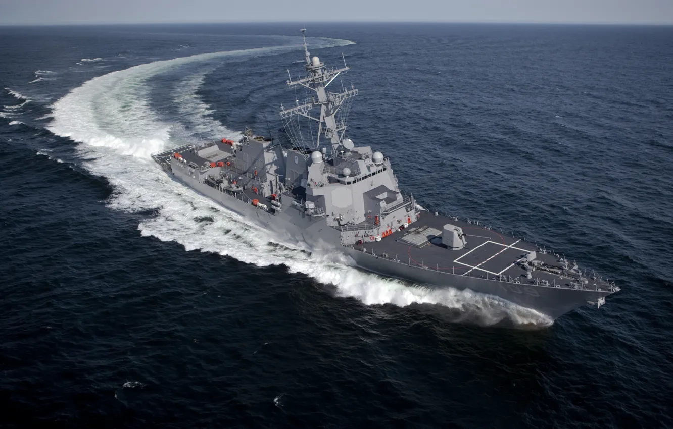 Photo wallpaper sea, the ocean, speed, squadron, USS Jason Dunham, "Jason Dunham", (DDG-109), maneuvering