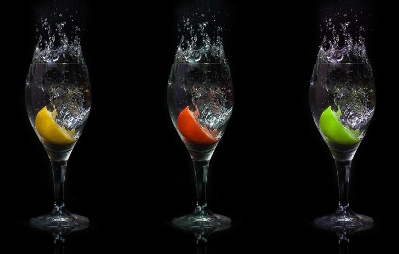 Photo wallpaper Agua, drink, cocktail, lemon, vasos