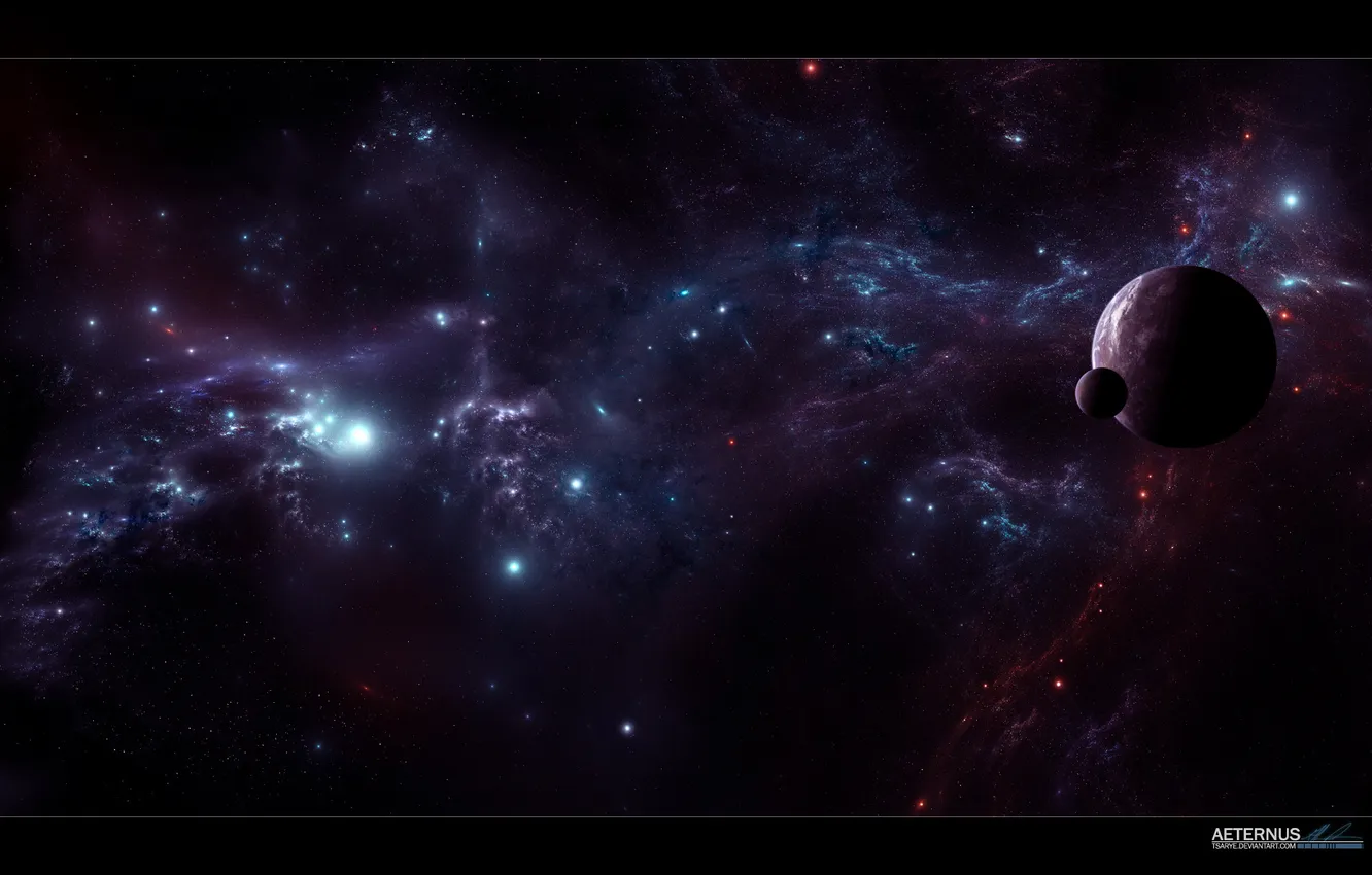 Photo wallpaper the universe, satellite, edge