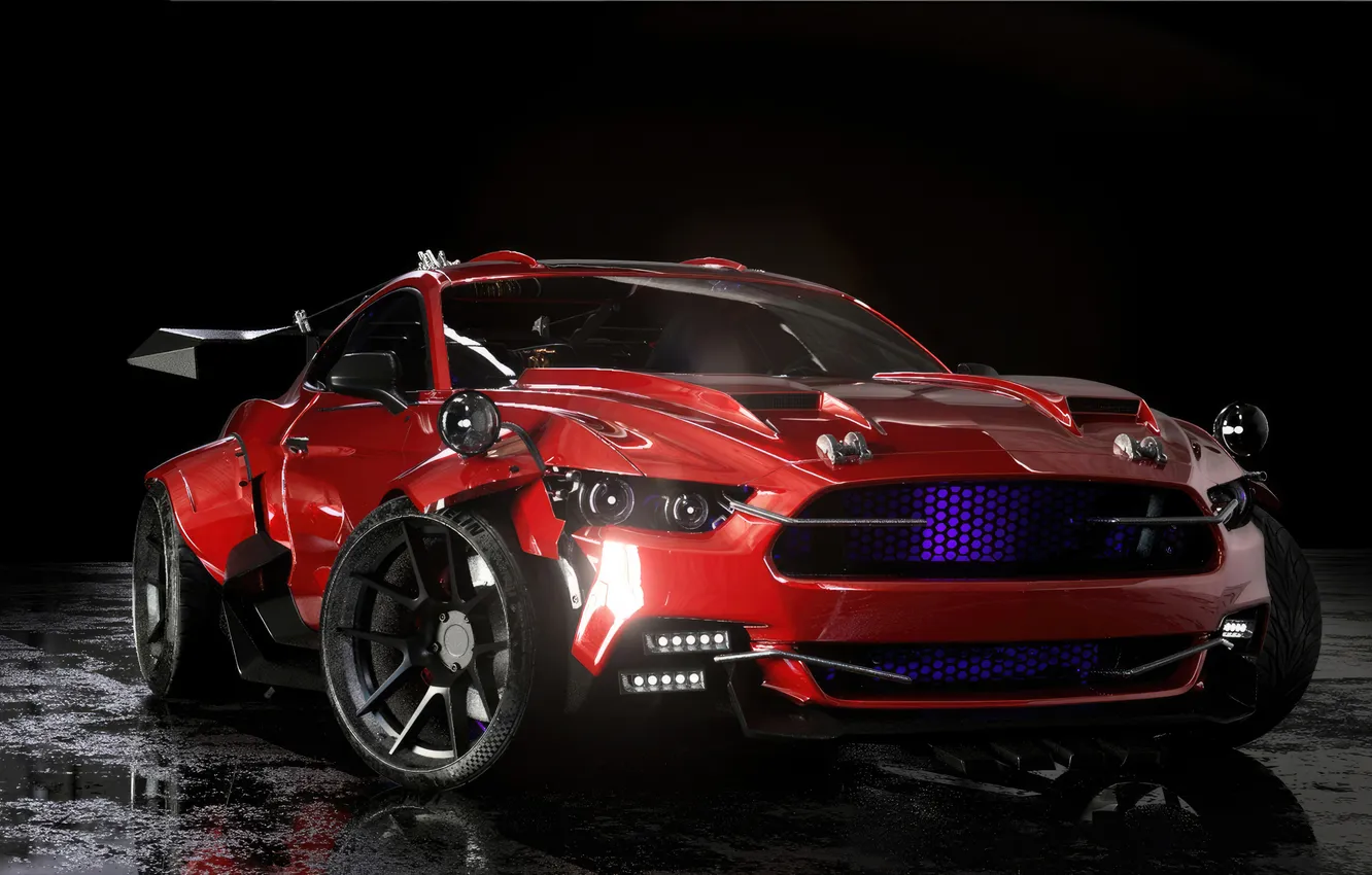 Photo wallpaper car, Mustang, Ford, tuning