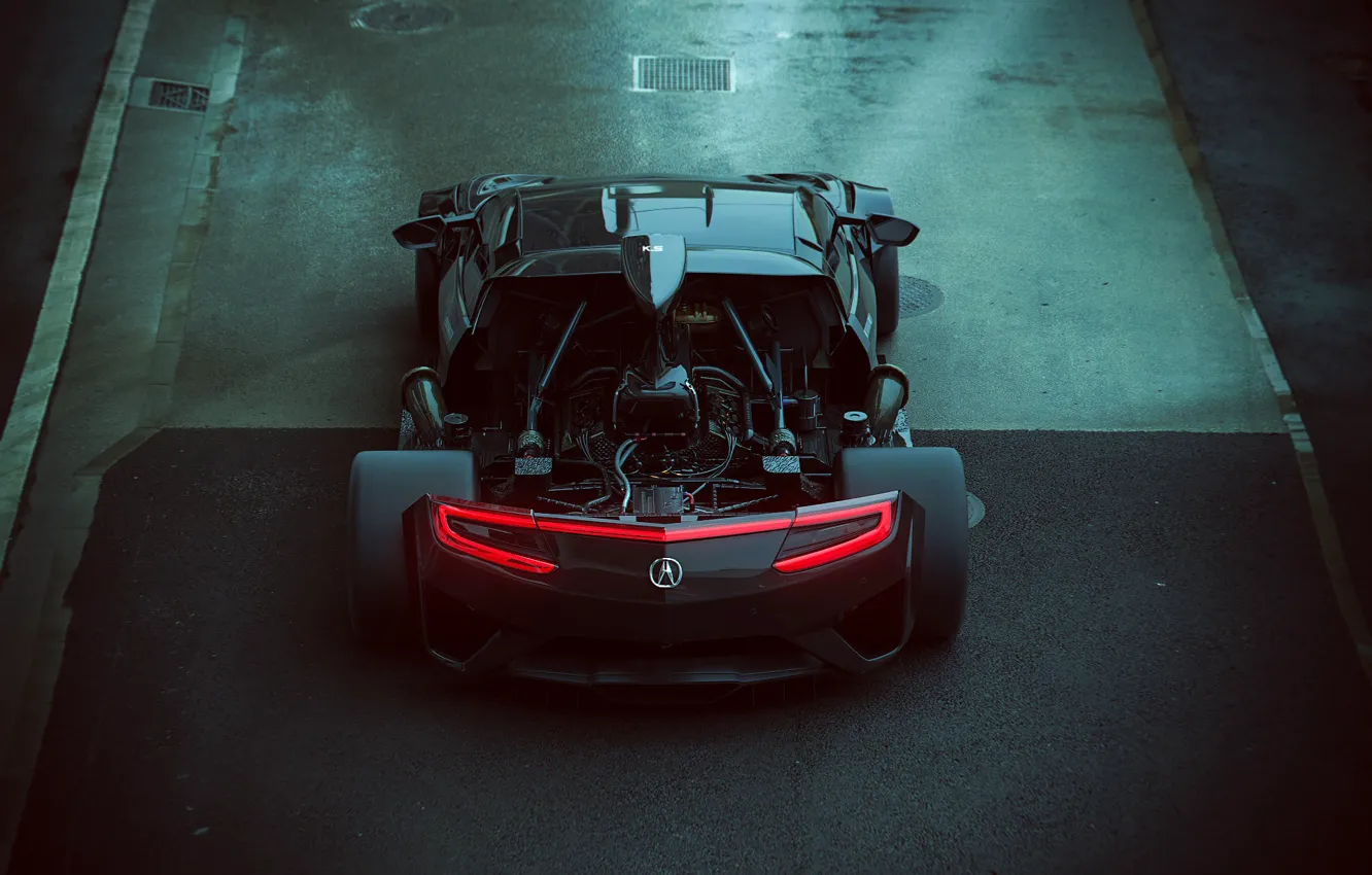 Photo wallpaper asphalt, car, Luke, NSX, megaquick