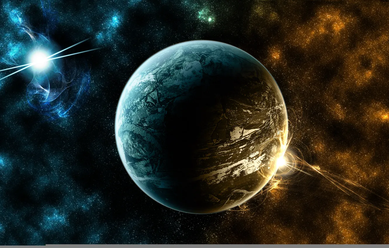 Photo wallpaper stars, planet, anomaly