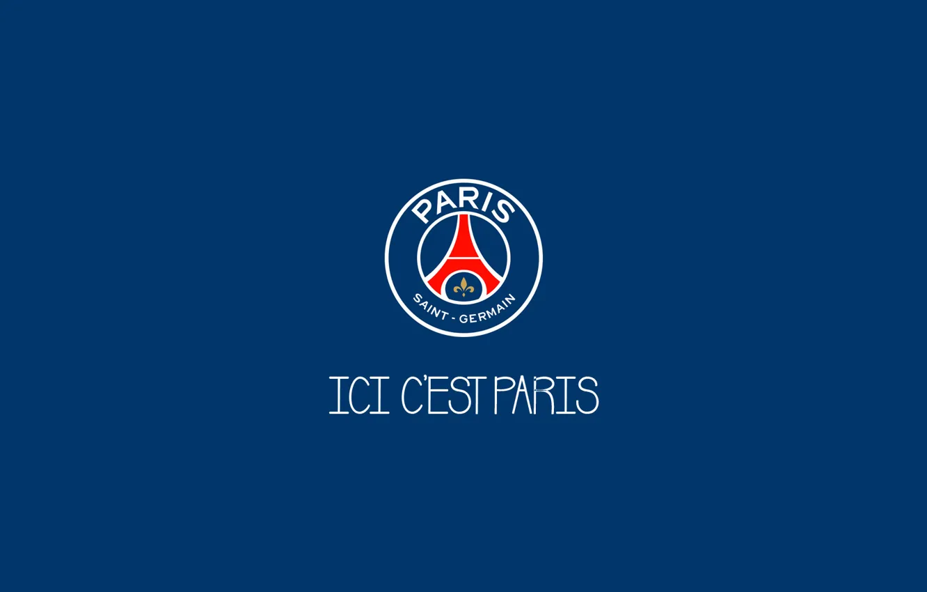 Photo wallpaper logo, minimalism, soccer, psg, paris saint-germain