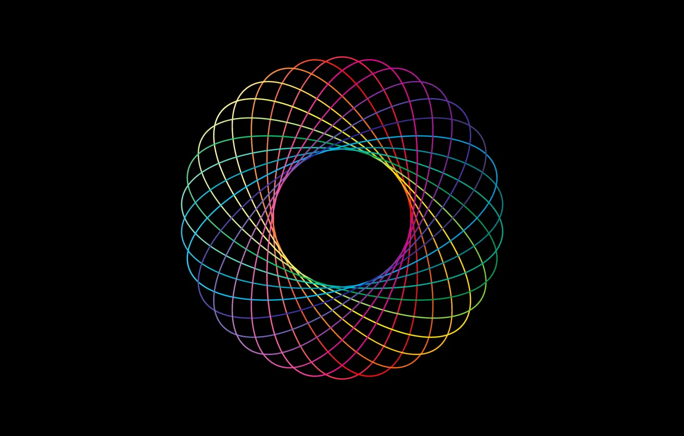 Photo wallpaper line, circles, abstraction, color, rainbow, ring, the volume
