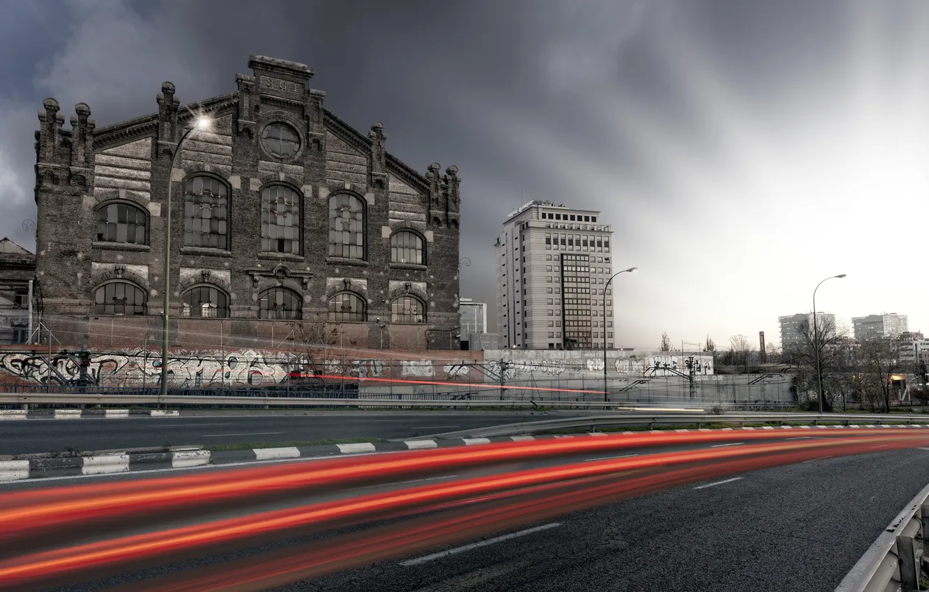 Photo wallpaper night, the city, lights, street