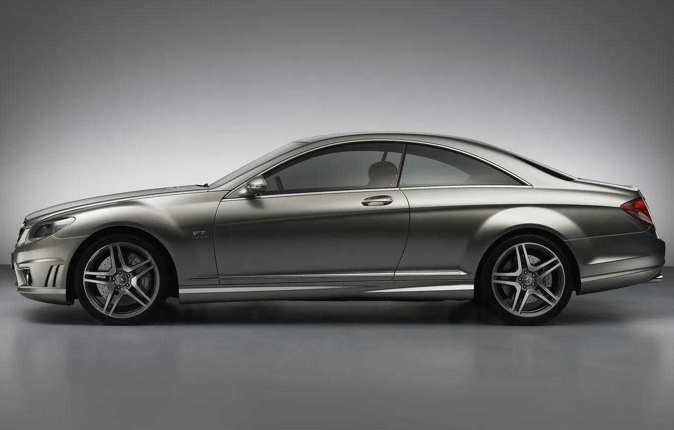 Photo wallpaper car, silver, profile, Mercedes