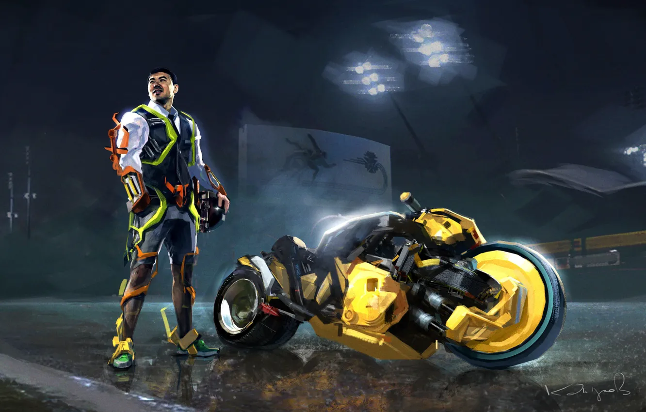 Photo wallpaper man, motorcycle, Daniyar Kadyrov