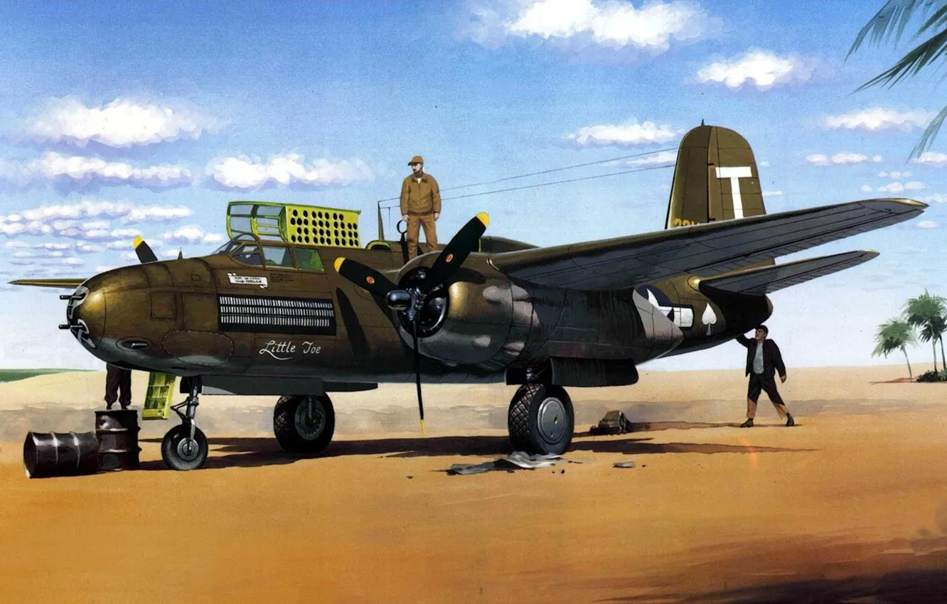 Photo wallpaper figure, attack, UNITED STATES AIR FORCE, night fighter, Douglas A-20 Havoc, light bomber, DB-7 Boston
