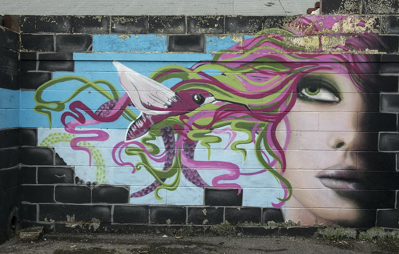 Photo wallpaper the city, street, grafiti