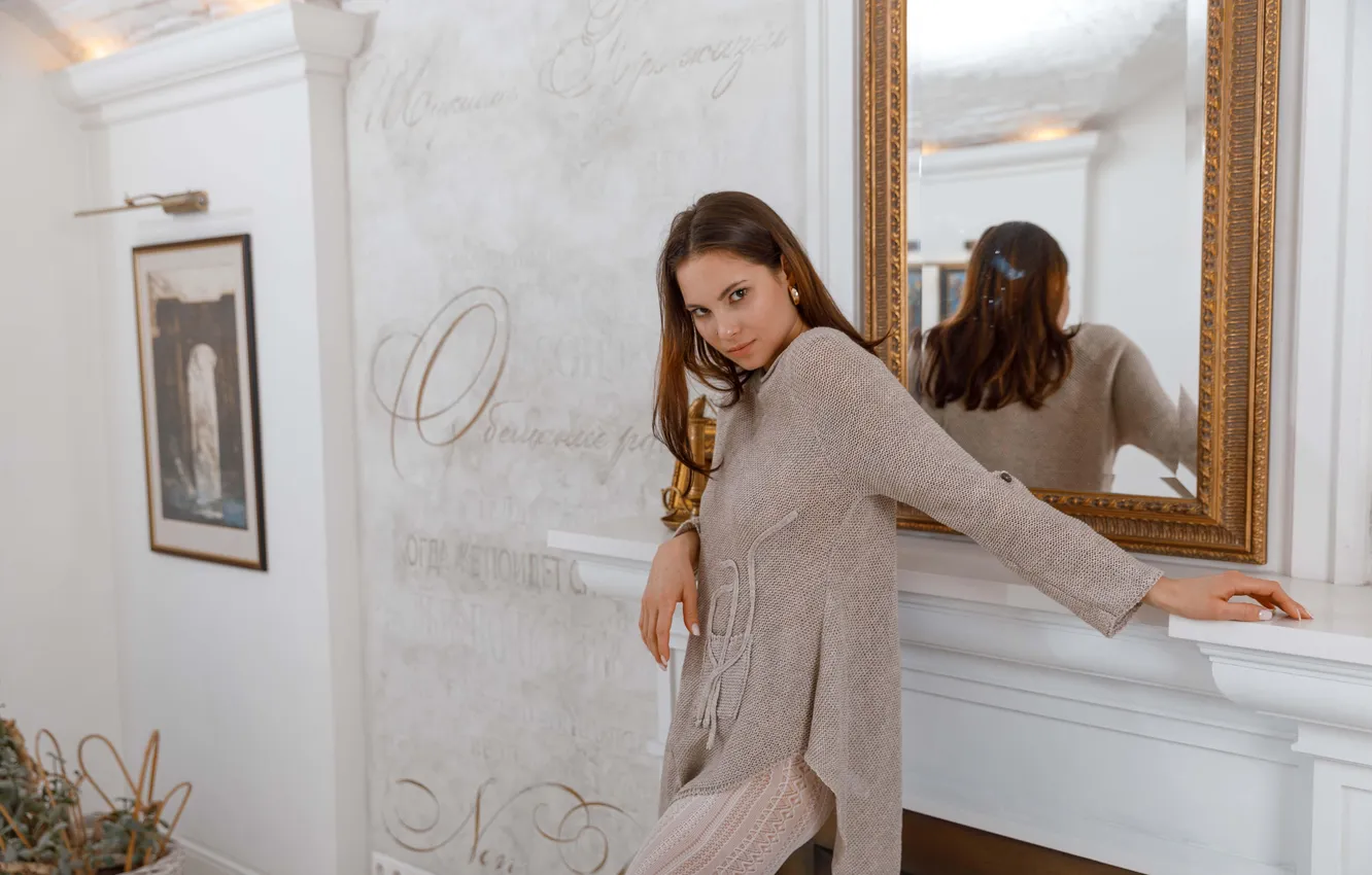 Photo wallpaper woman, beautiful, sweet, interior, Diana