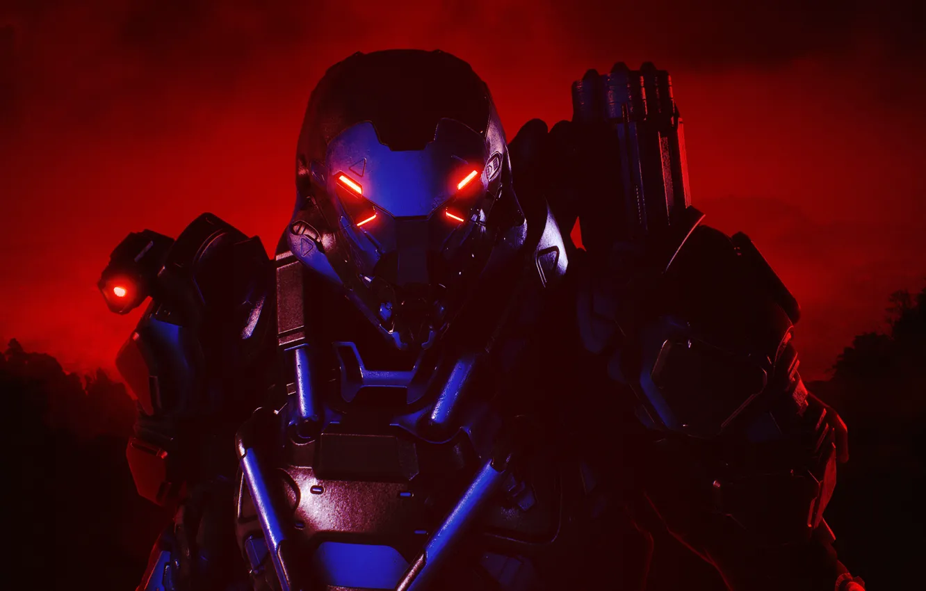 Photo wallpaper helmet, armor, bioware, Electronic Arts, Anthem