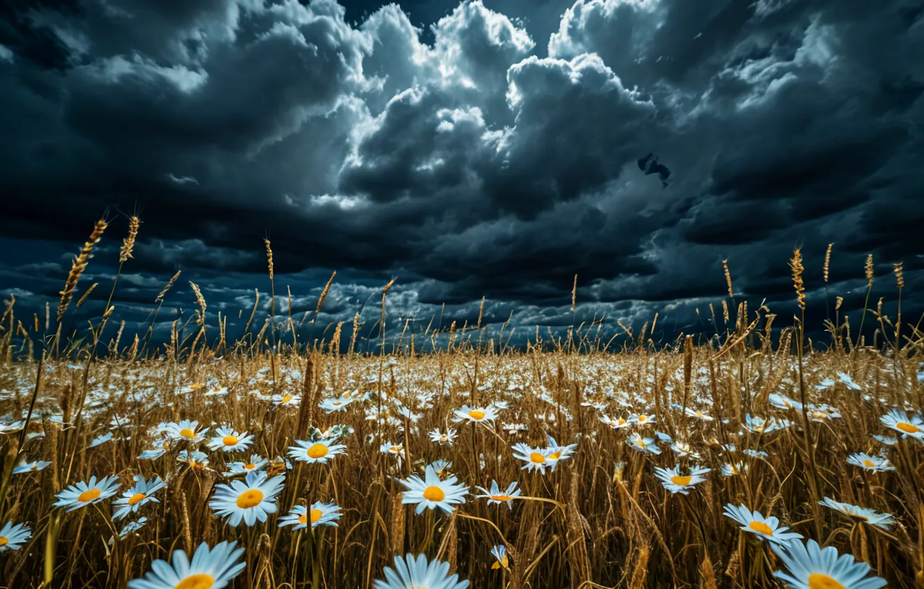 Photo wallpaper field, AI ART