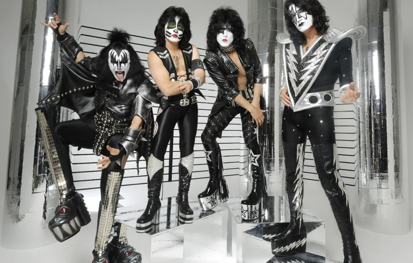 Photo wallpaper grey, group, rock, KIss