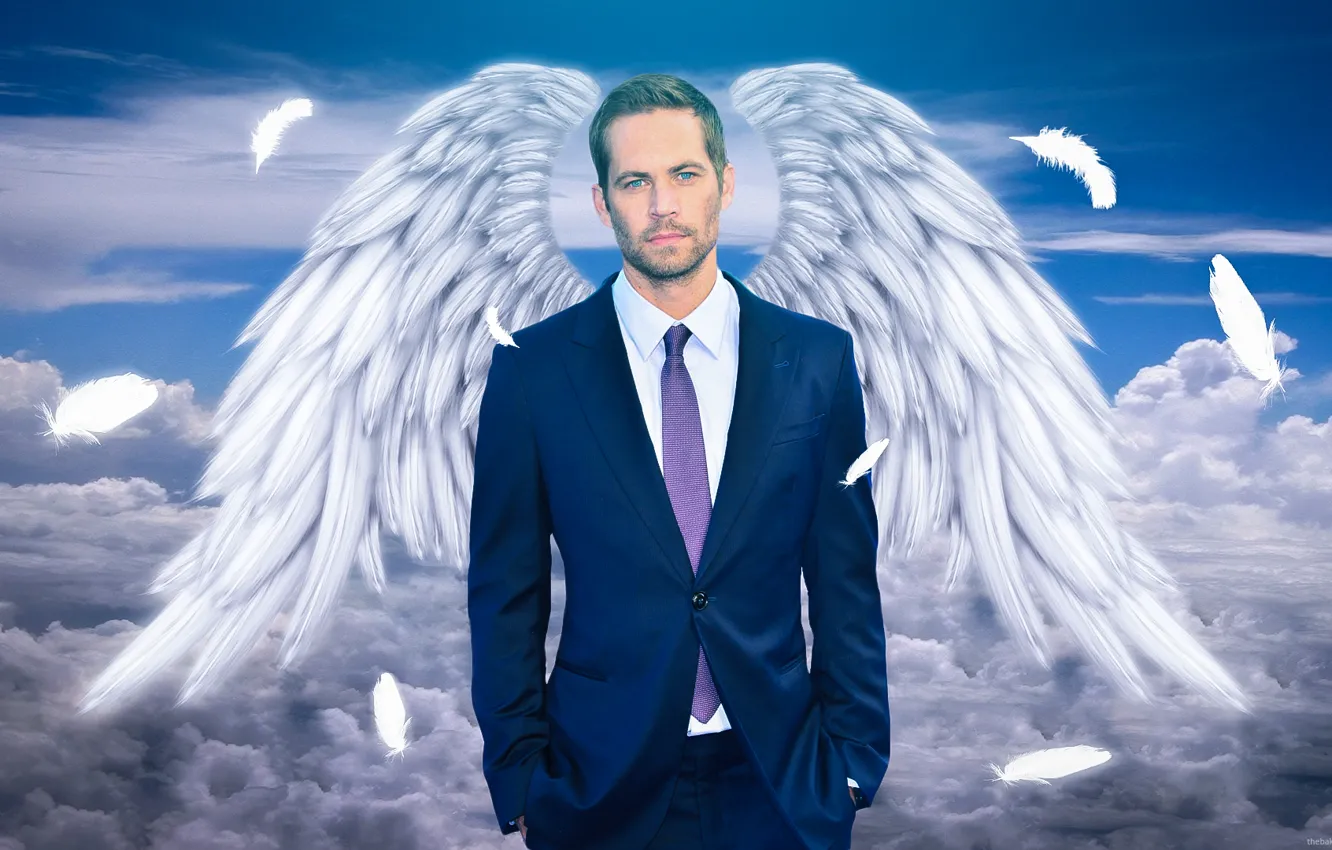 Photo wallpaper memory, heaven, wings, actor, Paul Walker, Paul Walker, Tribute