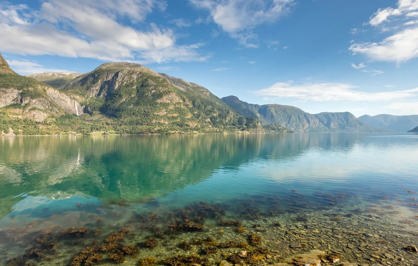 Photo wallpaper the sky, landscape, mountains, nature, lake, beauty, panorama