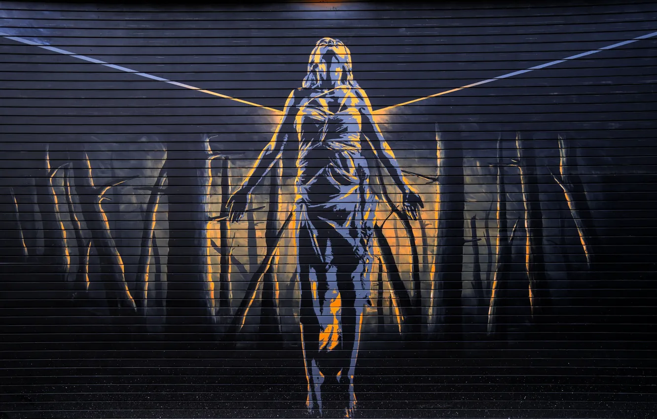 Photo wallpaper wall, graffiti, figure