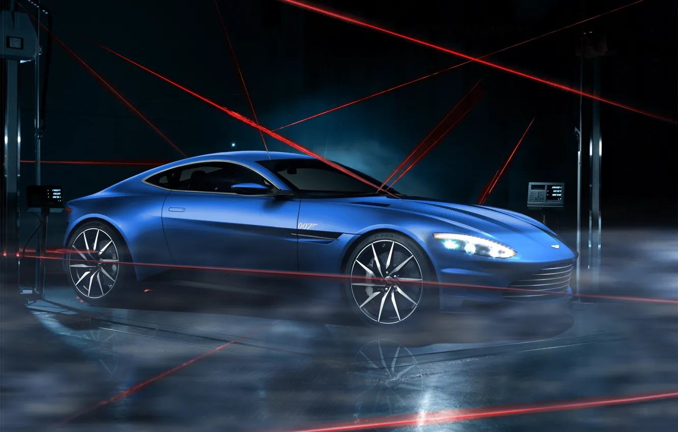 Photo wallpaper Aston Martin, Dark, Car, Lagonda, Blue, Laser, Limited, DB10