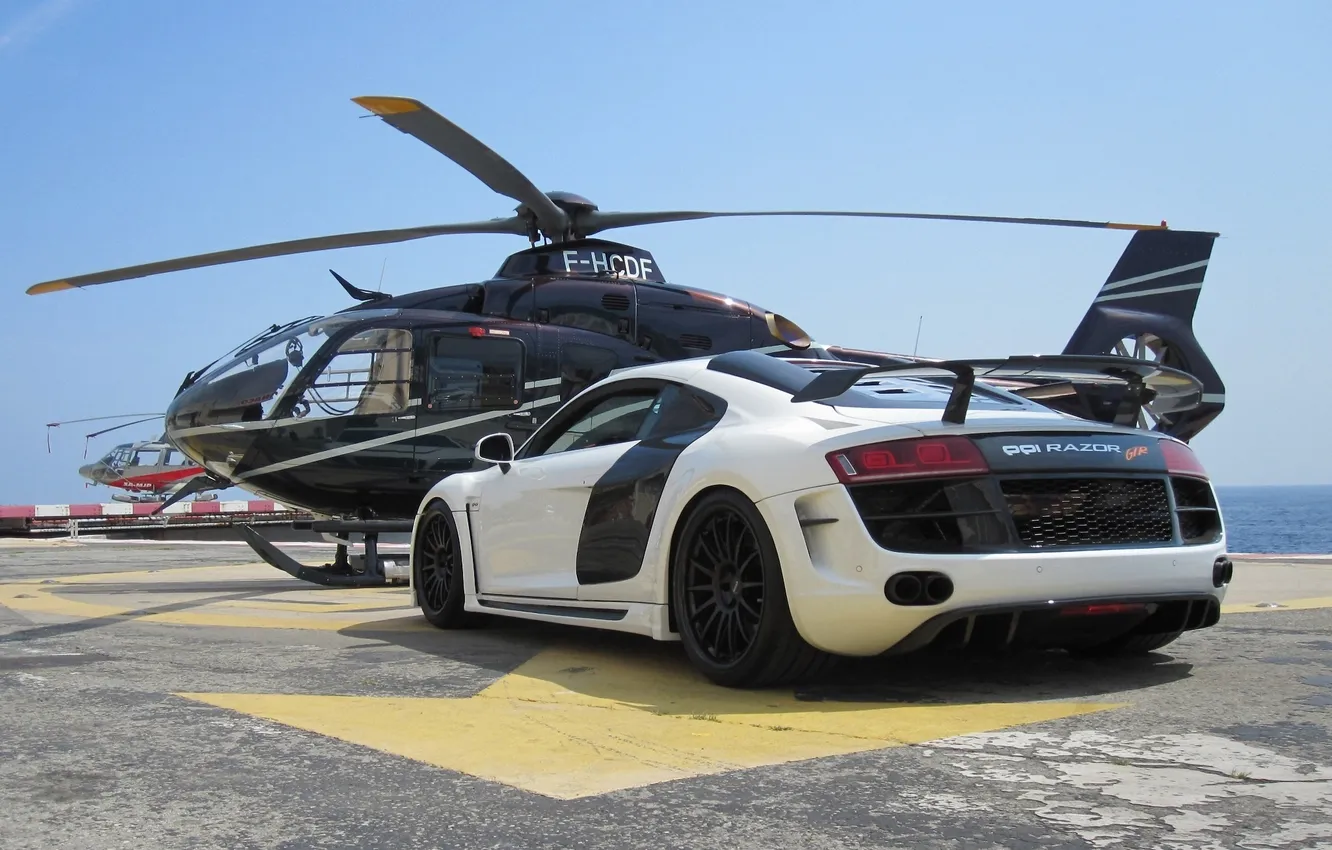 Photo wallpaper Audi, Audi, GTR, helicopter, white, the rear part, Razor, PPI