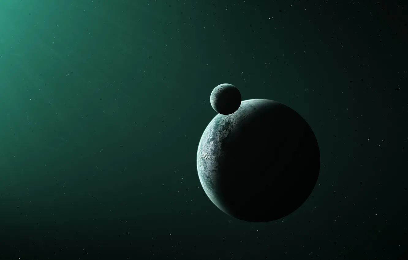 Photo wallpaper stars, space, planet, satellite, infinity