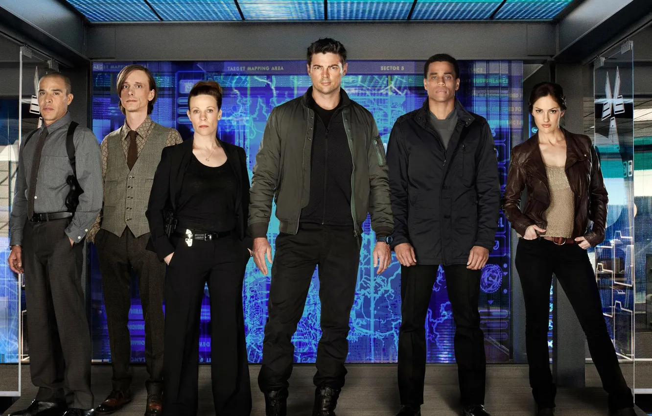 Photo wallpaper the series, Michael Or, Karl Urban, Almost human, Almost Human, Minka Kelly, Lili Taylor, Michael …