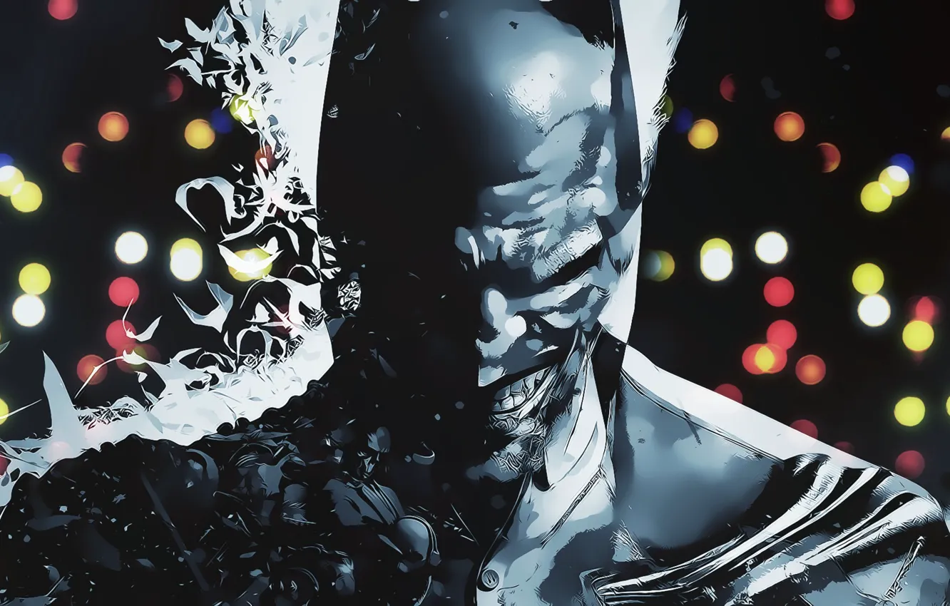 Photo wallpaper Batman, art, Joker, Batman: Arkham Origins