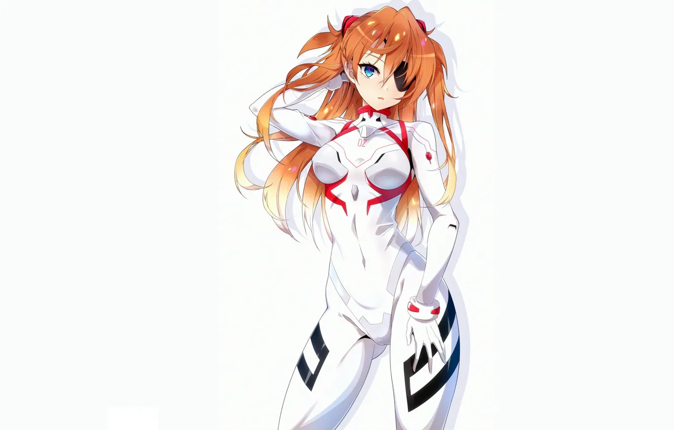Photo wallpaper girl, white, sexy, anime, pretty, asuka, cute, Evangelion
