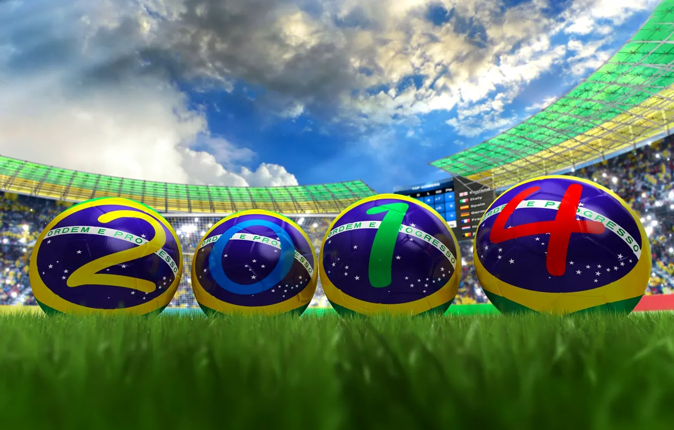 Photo wallpaper football, the ball, stadium, Brazil, the world Cup, 2014