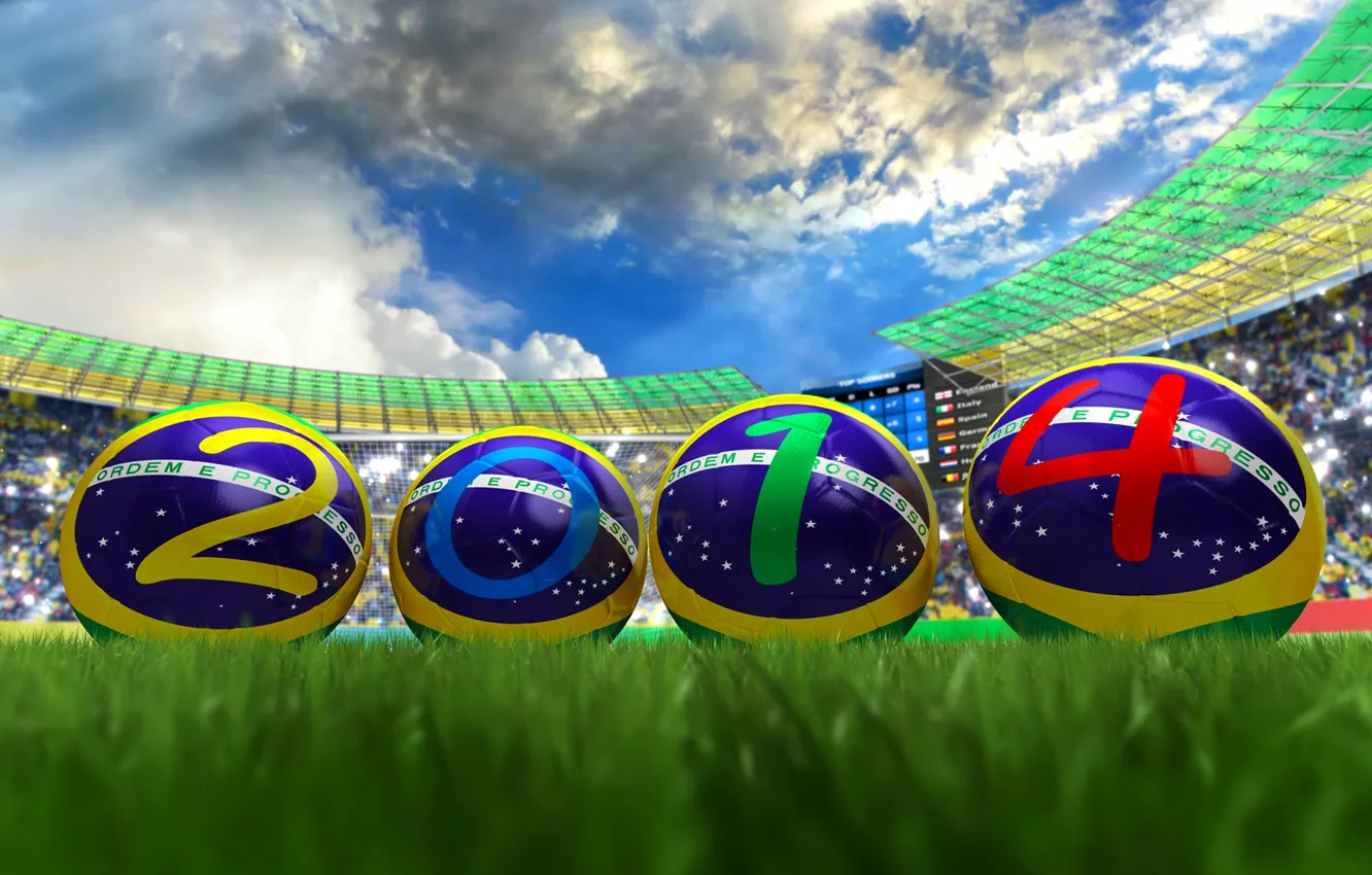 Photo wallpaper football, the ball, Brazil, stadium, the world Cup, 2014