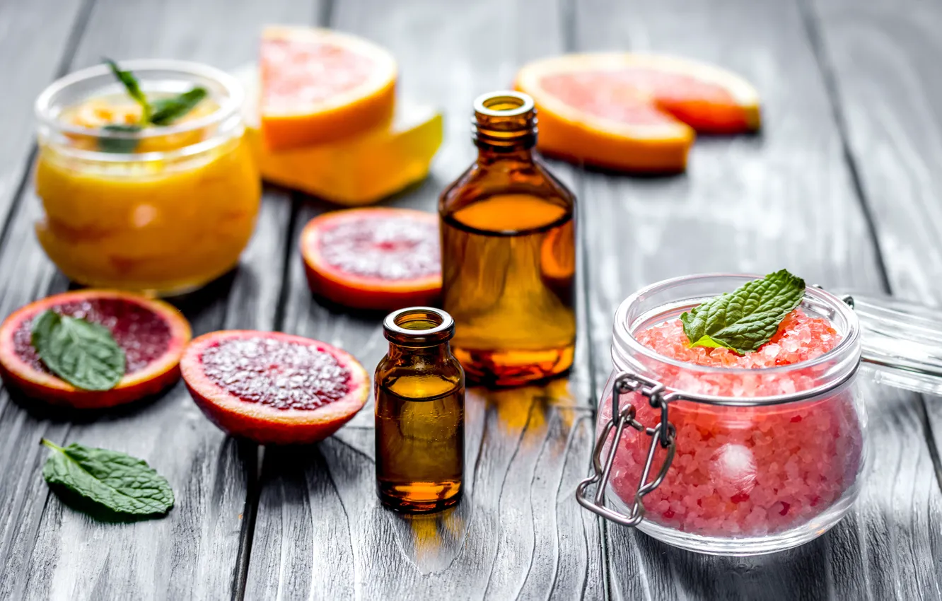 Photo wallpaper oil, cosmetics, sea salt