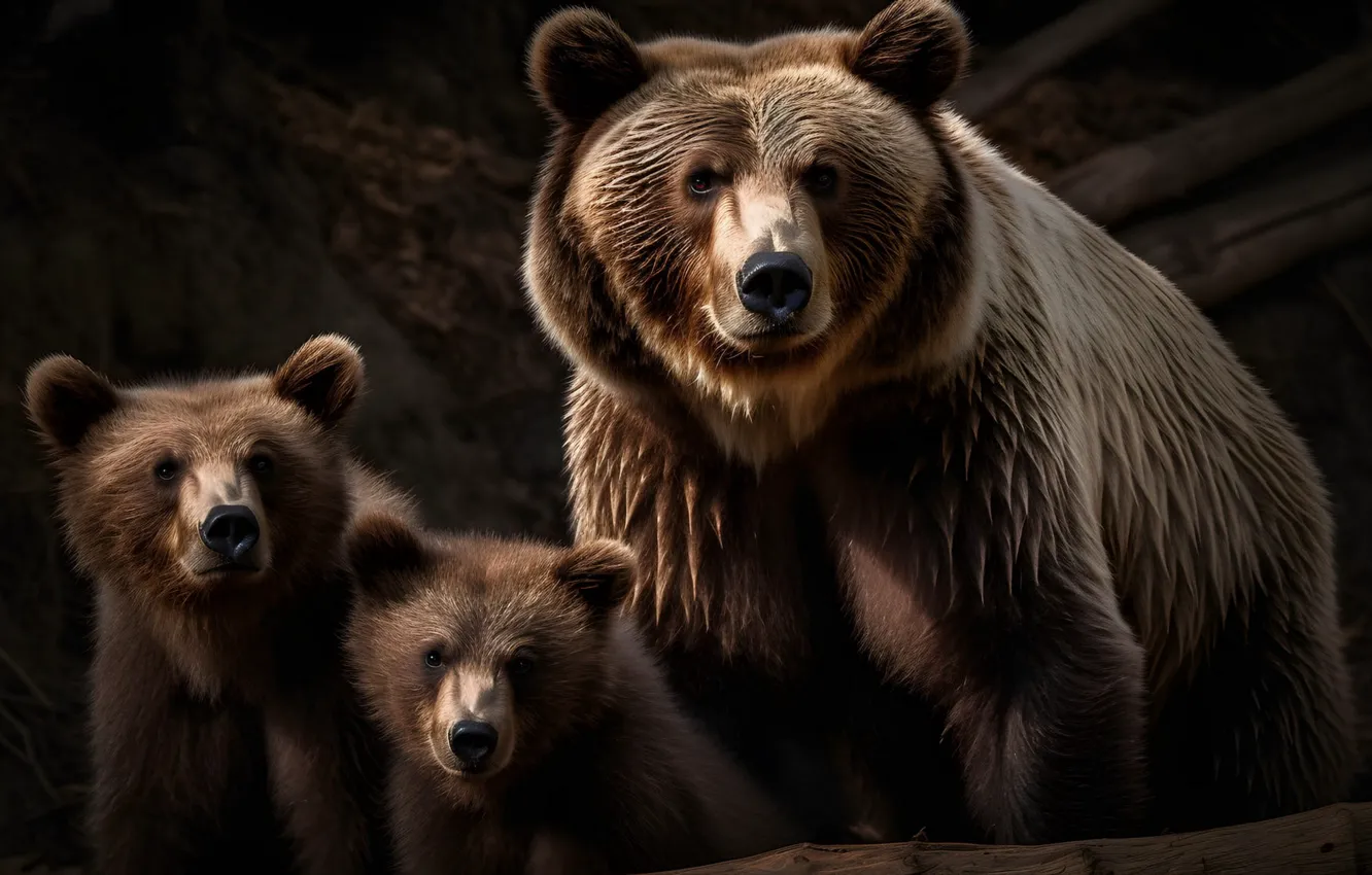 Photo wallpaper rendering, bear, art, bear, bear, digital art, digital art, AI art