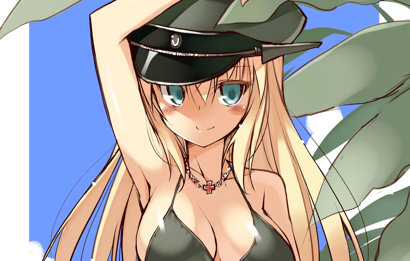 Photo wallpaper girl, sexy, cleavage, long hair, boobs, anime, beautiful, pretty