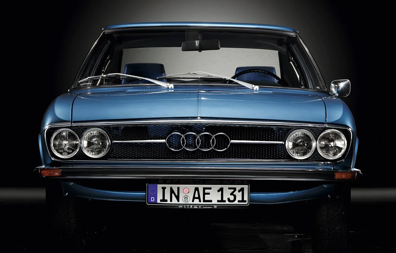 Photo wallpaper Audi, Auto, Blue, Retro, Machine, Grille, The front, 100
