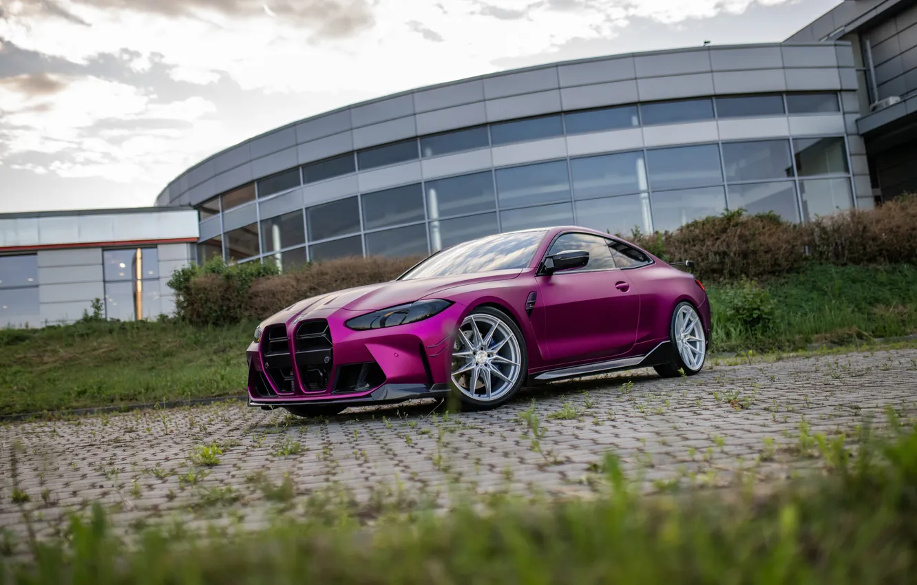 Photo wallpaper Pink, BMW, Side, Sportcar, BMW M4