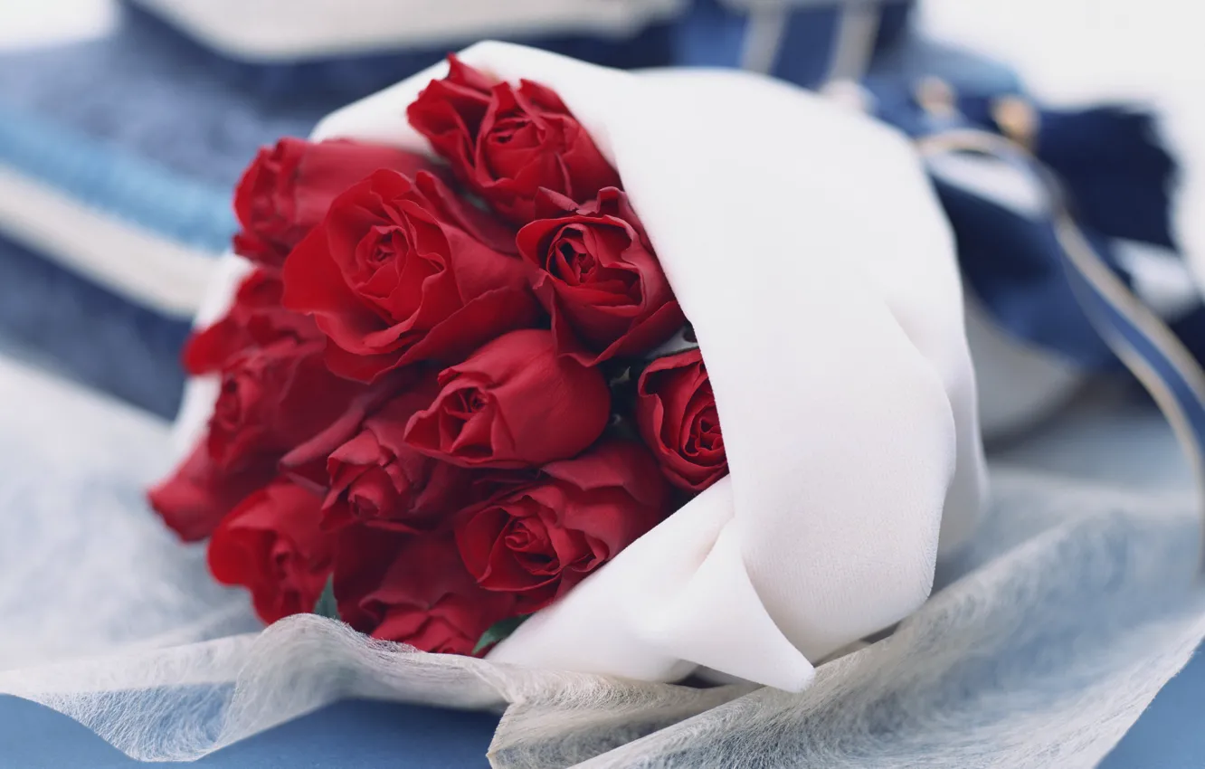 Photo wallpaper tenderness, roses, beautiful, Bouquet, fabric, flowers, roses