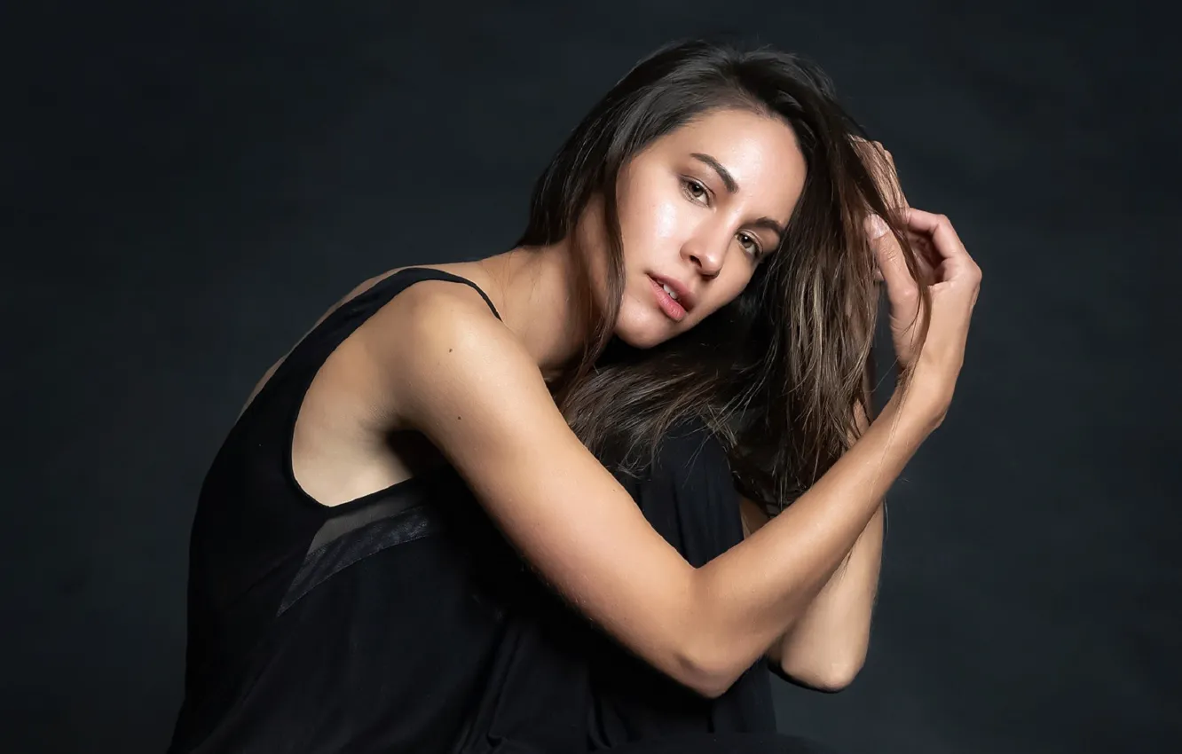 Photo wallpaper look, girl, face, pose, hair, John Simon
