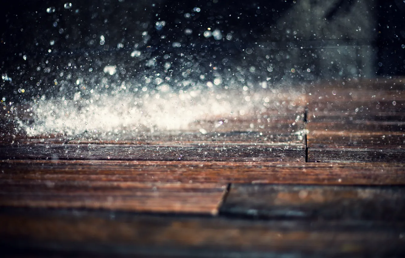 Photo wallpaper wet, drops, macro, rain, bokeh