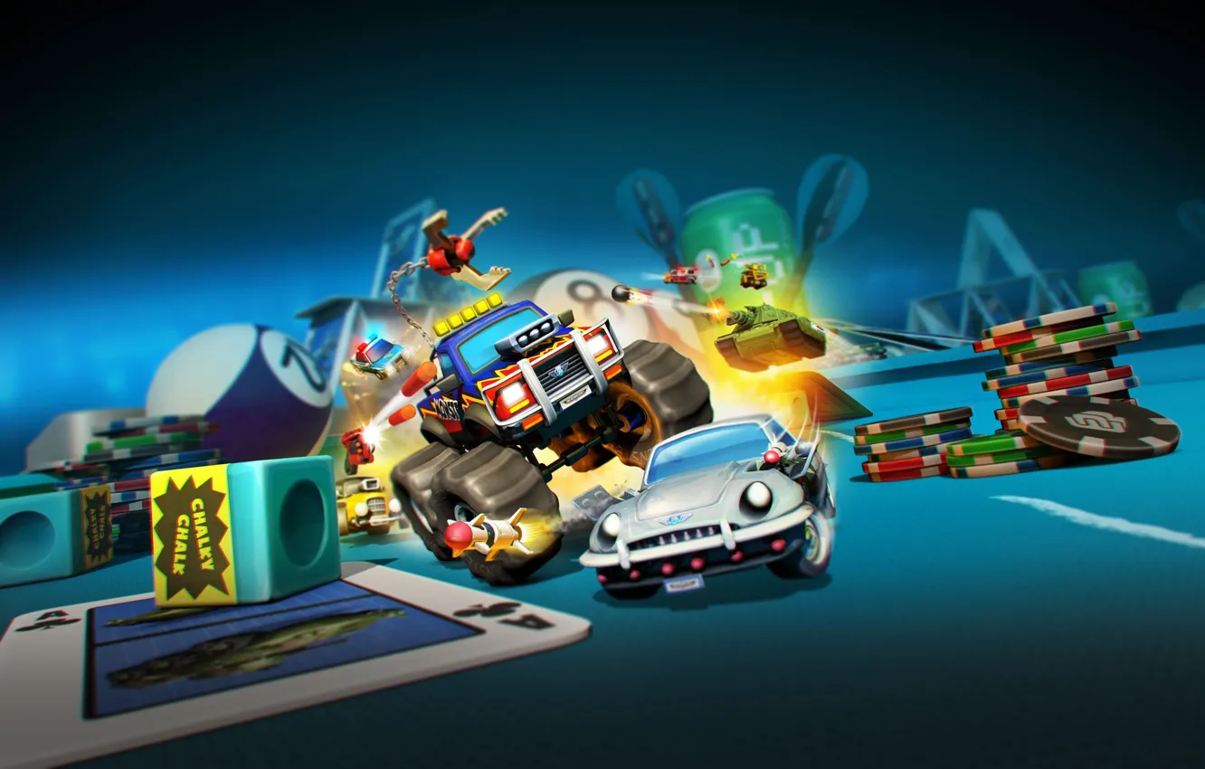 Photo wallpaper car, game, tank, casino, Micro Machines World Series