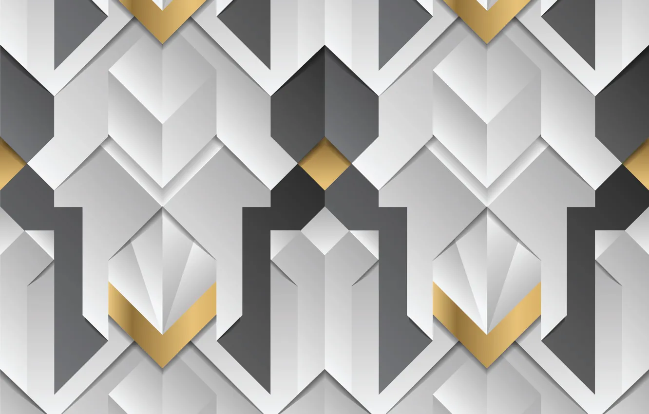 Photo wallpaper white, abstraction, grey, golden, white, gold, geometry, elements
